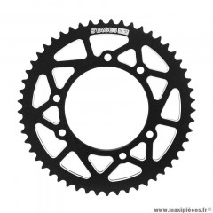 Couronne Stage 6 420 53 dents alu CNC noir (102/124.5/8.5) pour Mecaboite DERBI SENDA DRD 50cc