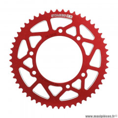 Couronne Stage 6 420 53 dents ALU CNC rouge (102/124.5/8.5) pour Mecaboite DERBI SENDA DRD 50cc