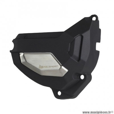 Protection/Couvre Carter Alternateur Polisport noir côté gauche 2014>2020 pour Moto HONDA CB 650 cc, CB R 650 cc, CBR F 650 cc, CBR R 650 cc