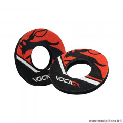 Donuts de revêtement Voca noir/rouge pour poignée moto off road