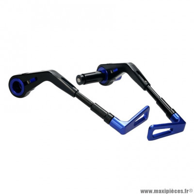 Protection levier de frein Voca Racing CNC alu noir/bleu diam intérieur guidon 14 mm longueur réglable 130/148 mm (paire)