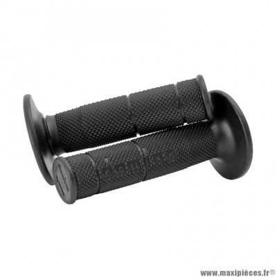 Revetement poignée Domino 6131 moto off road noir closed end 120mm