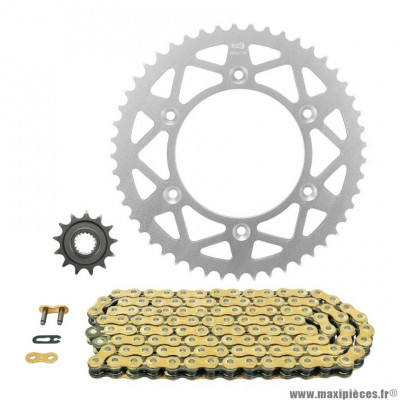 Kit chaine Afam 520 13x49 (diamètre couronne alu 125/153/8.5) pour Moto HONDA CRF R 250 cc