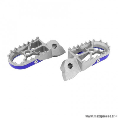 Repose-pied/cale pied avant Off Road Buzzetti acier argent/bleu pour Moto YAMAHA