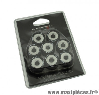 GALET / ROULEAU POUR MAXISCOOTER DE MARQUE ARTEK K1 25x14,9 15,0g (x8) POUR YAMAHA 500, 530 TMAX, 400 MAJESTY