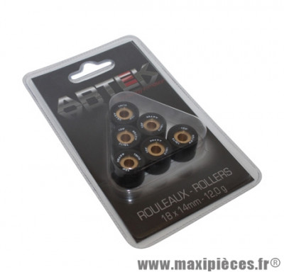 GALET / ROULEAU POUR MAXISCOOTER DE MARQUE ARTEK K1 18x14 12,0g (x6) POUR SCOOTER 125 CHINOIS / PEUGEOT 125 TWEET / KYMCO 125 DINK-STREET, AGILITY / SYM 125 FIDDLE, GTS