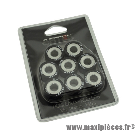 GALET / ROULEAU POUR MAXISCOOTER DE MARQUE ARTEK K1 25x14,9 14,0g (x8) POUR YAMAHA 500, 530 TMAX, 400 MAJESTY
