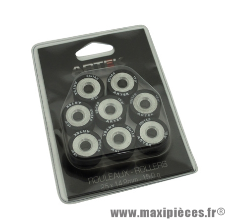 GALET / ROULEAU POUR MAXISCOOTER DE MARQUE ARTEK K1 25x14,9 15,0g (x8) POUR YAMAHA 500, 530 TMAX, 400 MAJESTY