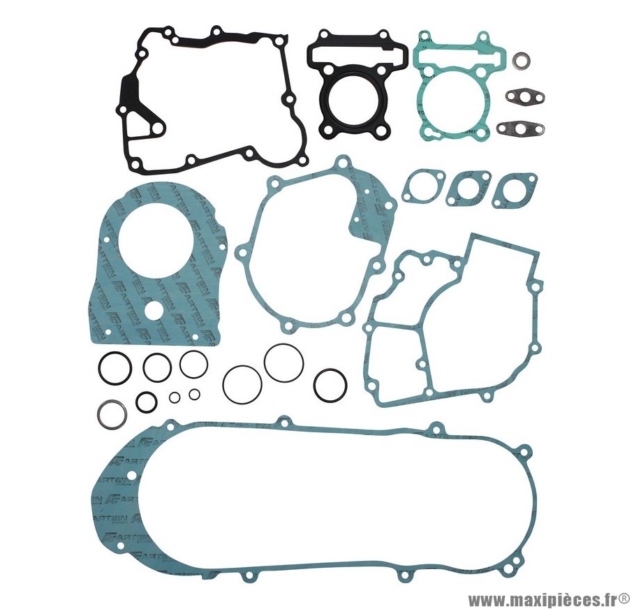 JOINT MOTEUR MAXI SCOOTER POUR: PEUGEOT 125 TWEET 2010>/SYM 125 EURO MIX 2002>, SYMPHONIE 2009> (POCHETTE COMPLETE) (TYPE ORIGINE)