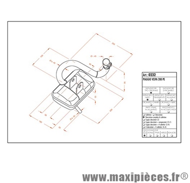 Pot d'échappement Sito pour maxiscooter Piaggio Vespa PE 200