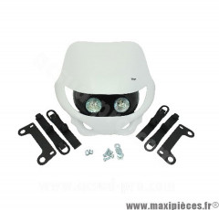 Tête de fourche halogène double optique blanc pour enduro