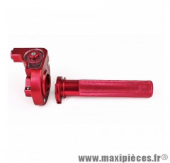 POIGNEE DE GAZ TIRAGE DE TYPE HOLORGER MARQUE NOEND COULEUR ALU ROUGE ANODISE