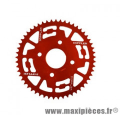 COURONNE 50 A BOITE DOPPLER POUR: X-POWER/TZR 50 2003-> 420 (53DTS) D54/ 4 FIX - ALU COULEUR ROUGE