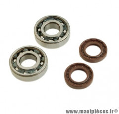 ROULEMENT D'EMBIELLAGE / VILEBREQUIN + JTS SPI DOPPLER ADAPT.DERBI SENDA / GPR (20X47X14 -6204) - SKF C4 POLYAMIDE