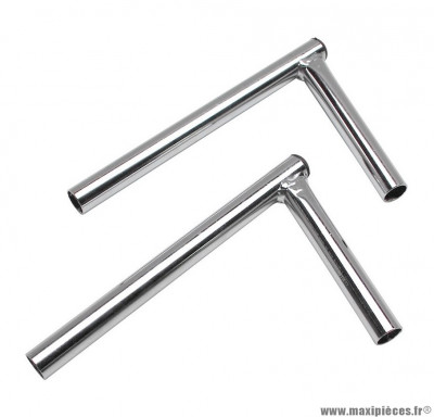 Paire de guidons chrome long 20m coudé 90 pour cyclomoteur 103 mvl / vogue / chrono