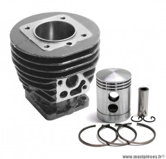 CYLINDRE PISTON DE MOBYLETTE adaptable solex (COMPLET AVEC PISTON+JOINTS) (type origine)