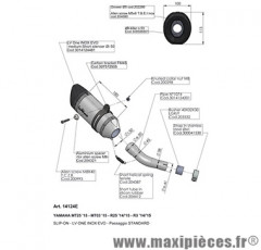 Pot d'échappement Leovince SBK LV One Evo inox pour moto Yamaha R3/MT25