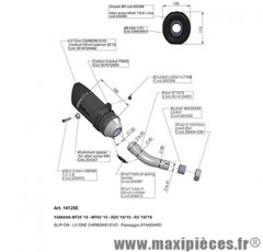 Pot d'échappement Leovince SBK LV One Evo carbone pour moto Yamaha R3/MT25