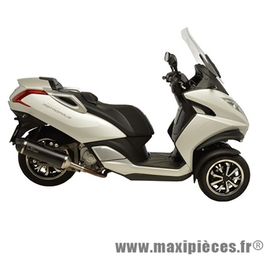 Pot d'échappement Leovince SBK Nero pour maxiscooter Peugeot Metropolis 400