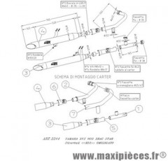 Pot d'échappement Leovince Silvertail K02 pour moto Yamaha 1100 Dragstar