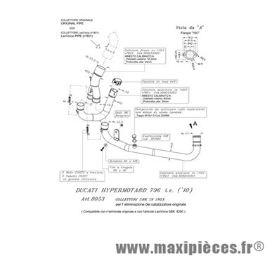 Collecteur décatalyseur SBK Leovince pour moto Ducati 796 Hypermotard