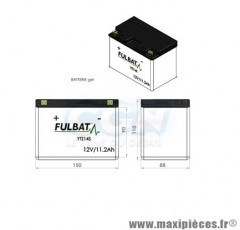 BATTERIE MOTO / SCOOT / QUAD YTZ14S FULBAT 12V11.2AH GEL SANS ENTRETIEN LG150 L88 H110