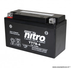 Batterie pour moto/scooter/quad 12V 6,5 Ah YT7B-4 sans entretien AGM gel prêt à l'emploi (Lg150xL65xH93)
