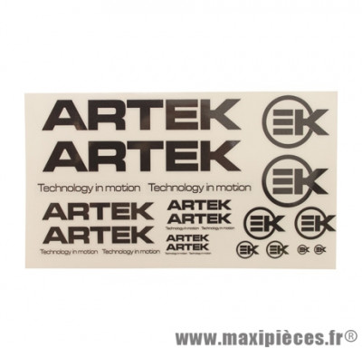 AUTOCOLLANT/STIKERS ARTEK NOIR/TRANSPARENT (1 PLANCHE DE 24 440mmx230mm)