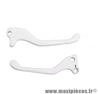Paire de leviers blanc pour scooter 50 mbk next 1999, rocket 1999 (OEM: 4sb-h3922-00 + 4sb-h3912-00)