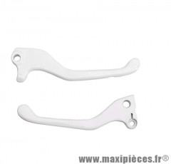 Paire de leviers blanc pour scooter 50 mbk next 1999, rocket 1999 (OEM: 4sb-h3922-00 + 4sb-h3912-00)