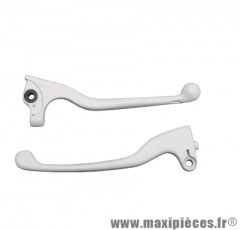 Paire de leviers blanc pour scooter 50 peugeot ludix, speedfight