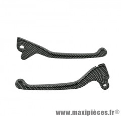 Paire de leviers (simple disque) imitation carbone pour scooter 50 mbk runner