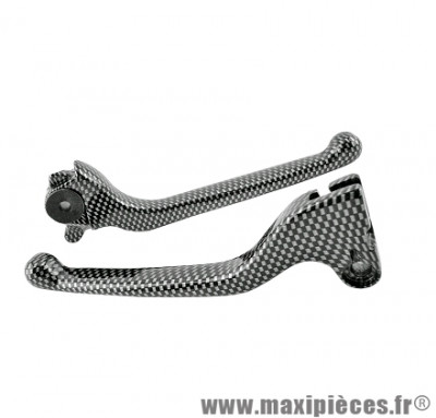 Paire de leviers imitation carbone pour scooter 50 mbk mach g