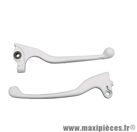 Paire de leviers blanc pour scooter 50 peugeot ludix, speedfight