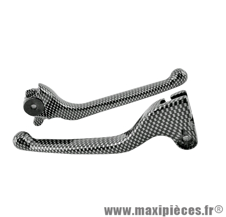 Paire de leviers imitation carbone pour scooter 50 mbk mach g