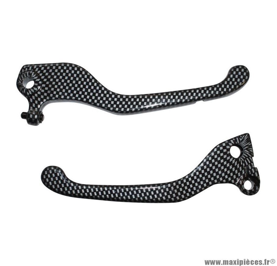 Paire de leviers imitation carbone pour scooter 50 mbk rocket 1996>1998 (OEM: 4Td-h3922-00 + 4sb-h3912-00)