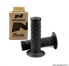 REVETEMENT DE POIGNEE DE GUIDON MARQUE NOEND POUR BECANE VINTAGE, CLASSIC, RETRO, CAFE RACER... MODELE CUBE NOIR