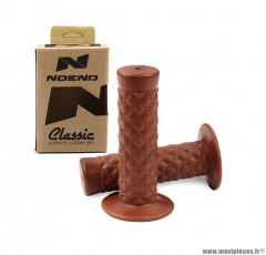 REVETEMENT DE POIGNEE DE GUIDON MARQUE NOEND POUR BECANE VINTAGE, CLASSIC, RETRO, CAFE RACER... MODELE CUBE CARAMEL