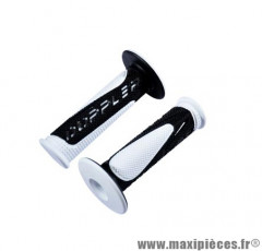 REVETEMENT - POIGNEE DE GUIDON DOPPLER GRIP RADICAL BLANC & NOIR (VENDU PAR PAIRE)