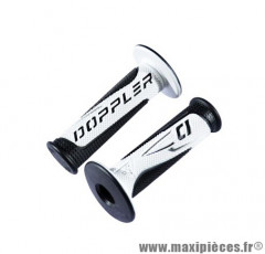 REVETEMENT - POIGNEE DE GUIDON DOPPLER GRIP RADICAL NOIR & BLANC (VENDU PAR PAIRE)