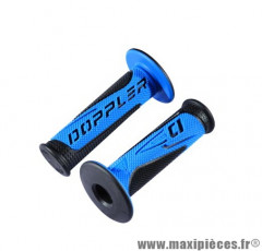 REVETEMENT - POIGNEE DE GUIDON DOPPLER GRIP RADICAL NOIR & BLEU(VENDU PAR PAIRE)