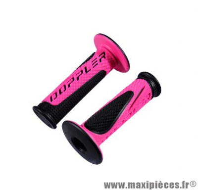 REVETEMENT - POIGNEE DE GUIDON DOPPLER GRIP RADICAL NOIR & ROSE FLUO(VENDU PAR PAIRE)