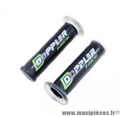 REVETEMENT - POIGNEE DE GUIDON DOPPLER GEL GP NOIR & VERT (VENDU PAR PAIRE)