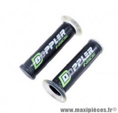 REVETEMENT - POIGNEE DE GUIDON DOPPLER GEL GP NOIR & VERT (VENDU PAR PAIRE)