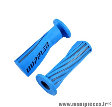 REVETEMENT - POIGNEE DE GUIDON DOPPLER DESIGN BLEU CLAIR & GRIS (VENDU PAR PAIRE)
