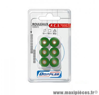 GALET / ROULEAU DE MARQUE DOPPLER 16X13 - 9,9 G. (X6) PEUGEOT / PIAGGIO * Déstockage !