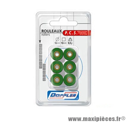 GALET DE VARIATEUR DOPPLER X6 16X13 2,3grs (X6) compatible scooter Peugeot/Piaggio * Déstockage !