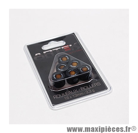 GALET / ROULEAU POUR SCOOTER DE MARQUE ARTEK K1 16X13 3,5g (x6) POUR PEUGEOT 50 KISBEE, TKR, TREKKER, SPEEDFIGHT, BUXY, VIVACITY / PIAGGIO 50 ZIP, TYPHOON, NRG 1994>1999 / KYMCO 50 DINK, PEOPLE, TOP-BOY