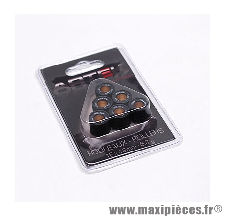 GALET / ROULEAU POUR SCOOTER DE MARQUE ARTEK K1 16X13 6,3g (x6) POUR PEUGEOT 50 KISBEE, TKR, TREKKER, SPEEDFIGHT, BUXY, VIVACITY / PIAGGIO 50 ZIP, TYPHOON, NRG 1994>1999 / KYMCO 50 DINK, PEOPLE, TOP-BOY