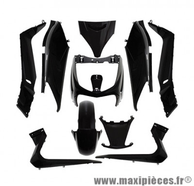 Kit carrosserie (11 pièces) noir pour maxi scooter x-max / skycruiser 125 / 250 après 2010